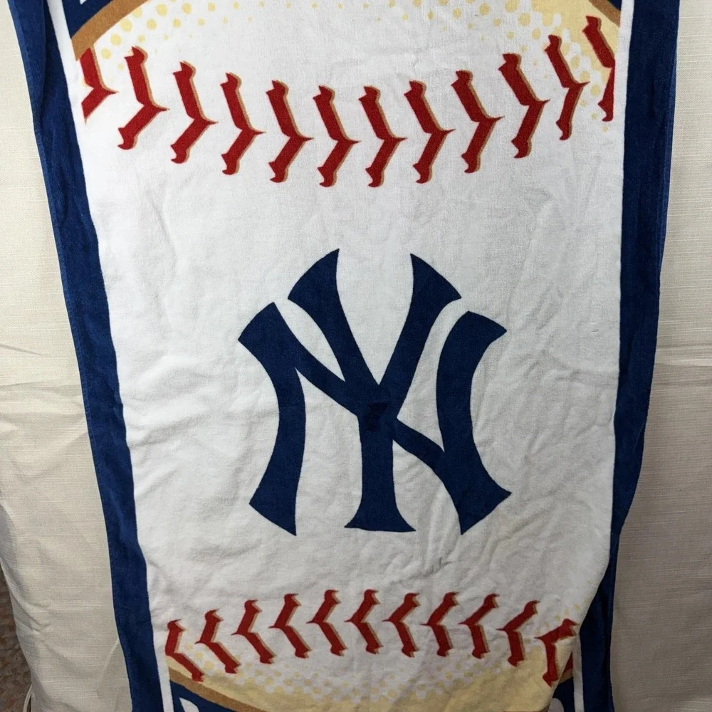 New York Yankees Beach Bath Towel‎ Blue MLB Baseball Cotton Biederlack One Size